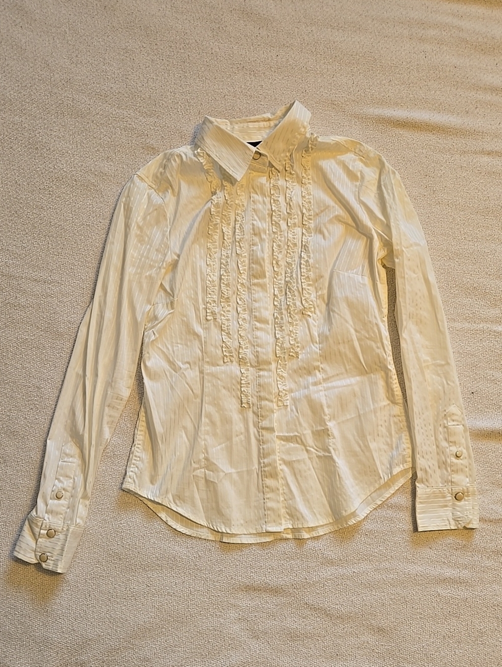 Women's New York And Company Suit Brown And Gold Pin Stripe, Size 6/small